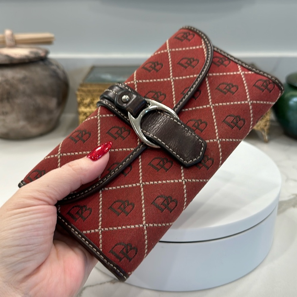 Dooney & Bourke - Leather & Canvas Buckle Wallet EUC - Picture 17 of 17